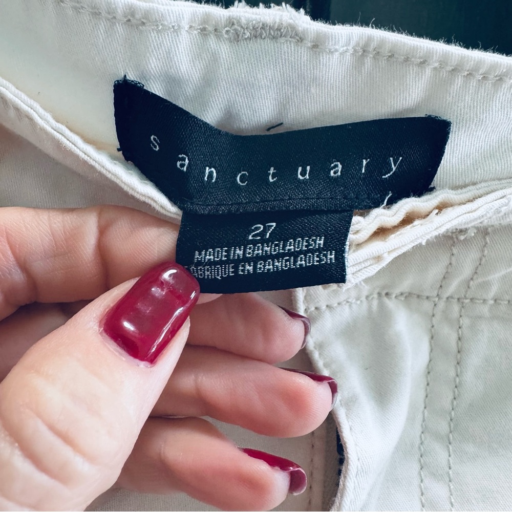 Sanctuary Ladies Cream Cargo Pants - Picture 7 of 9